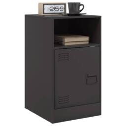 Berkfield Home Stylish Bedside Cabinets 2pcs Black 34.5x39x62 cm Steel - thumbnail 1