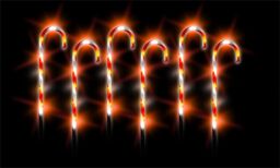 Netagon Outdoor LED Christmas Candy Cane Set of 6 with Timer & Battery operation in Red - thumbnail 3