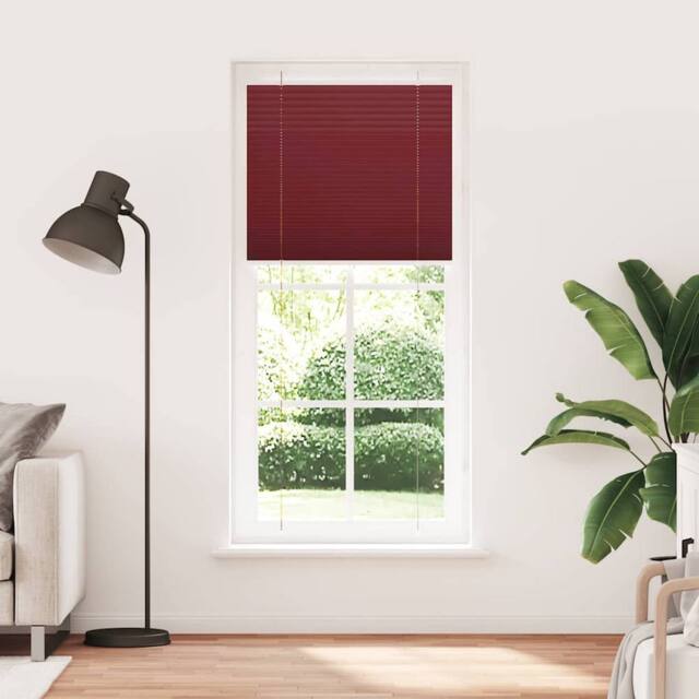 Berkfield Home Pleated Blind Bordeaux Red 100x200 cm Fabric Width 99.4 cm Polyester - image 1