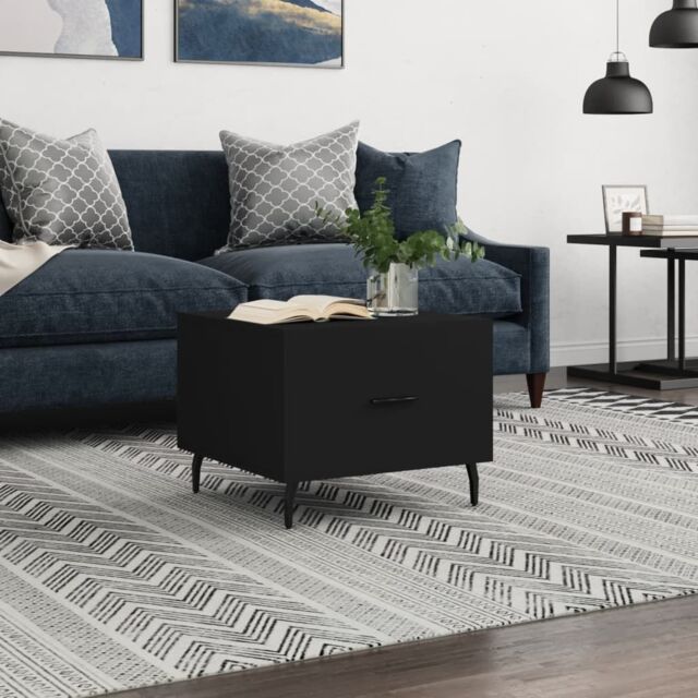 Berkfield Home Coffee Table Black 50x50x40 cm Engineered Wood - Size: 50 x 50 x 40 cm - image 1
