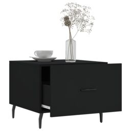 Berkfield Home Coffee Table Black 50x50x40 cm Engineered Wood - Size: 50 x 50 x 40 cm - thumbnail 4