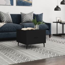 Berkfield Home Coffee Table Black 50x50x40 cm Engineered Wood - Size: 50 x 50 x 40 cm - thumbnail 1