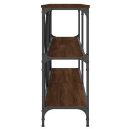 Berkfield Home Console Table Brown Oak 160x30x75 cm Engineered Wood & Iron - Size: 160 x 30 x 75 cm - thumbnail 5