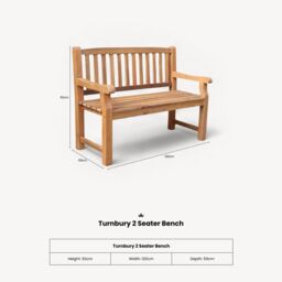 Royalcraft TURNBURY 2 Seater Bench in Natural - thumbnail 4