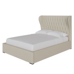 GFW Winged Headboard Ottoman Storage Bed in Natural - Size: King - thumbnail 2