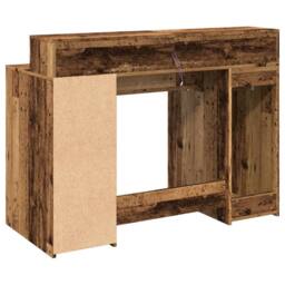 Berkfield Home Desk with LED Lights Old Wood 120x55x91 cm Engineered Wood in Brown - Size: 120 x 55 x 91 cm - thumbnail 8