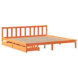 Berkfield Home Bed Frame without Mattress Wax Brown 180x200 cm Super King Solid Wood Pine - thumbnail 3