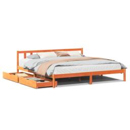 Berkfield Home Bed Frame without Mattress Wax Brown 180x200 cm Super King Solid Wood Pine - thumbnail 2