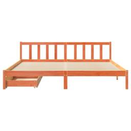 Berkfield Home Bed Frame without Mattress Wax Brown 180x200 cm Super King Solid Wood Pine - thumbnail 4