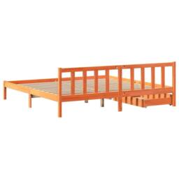 Berkfield Home Bed Frame without Mattress Wax Brown 180x200 cm Super King Solid Wood Pine - thumbnail 6
