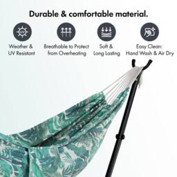 VonHaus 2 Person Freestanding Outdoor Hammock with Stand in Green - Size: 1 Pack - thumbnail 7