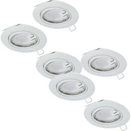 Loops 2 PACK 3 PACK Flush Ceiling Downlight White Steel 3x 5W GU10 Adjustable - thumbnail 1