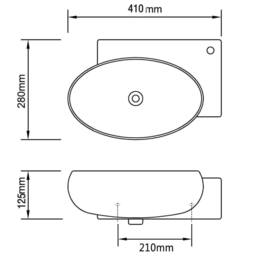 Berkfield Home Ceramic Sink Basin Faucet & Overflow Hole Bathroom White - thumbnail 7
