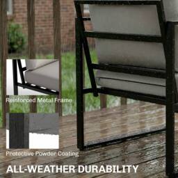 OUTSUNNY Outdoor Garden Furniture Set, 4 Piece Patio Furniture in Grey - thumbnail 4