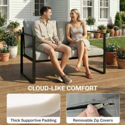 OUTSUNNY Outdoor Garden Furniture Set, 4 Piece Patio Furniture in Grey - thumbnail 6