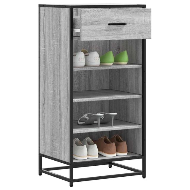 Berkfield Home Shoe Rack Grey Sonoma 48x38x97.5 cm Engineered Wood - image 1
