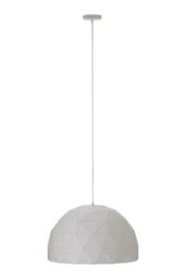 Orsina Large White Steel Dome Pendant Light, Hanging Light With Clean White Finish, Iron Shade With White Cord