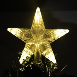 Shatchi Fibre Optic Christmas Star Topper-Ribbon Bows Decorations-Green Pre-Lit Artificial Christmas Tree in Green - Size: 2ft - thumbnail 6