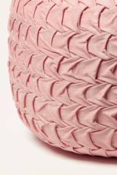 Homescapes Grace Pleated Velvet Pouffe in Pink - thumbnail 3