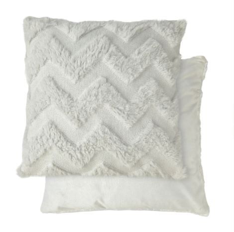 New Edge Blinds Newton Zig Zag Collection Soft Touch Cushion Cover in White - Size: 43 cm x 43 cm - image 1