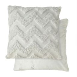 New Edge Blinds Newton Zig Zag Collection Soft Touch Cushion Cover in White - Size: 43 cm x 43 cm - thumbnail 1
