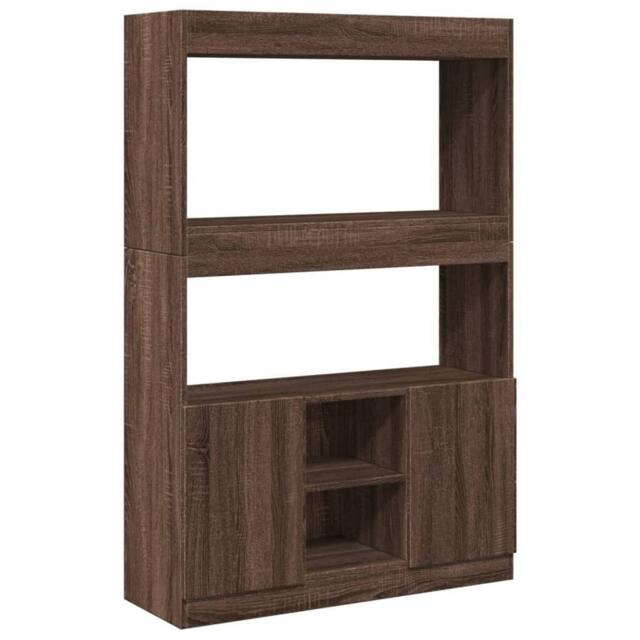 Berkfield Home Highboard¬†Brown Oak 92x33x140 cm Engineered Wood in Brown - Size: 92 x 33 x 140 cm