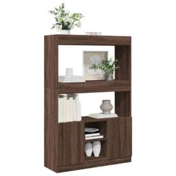 Berkfield Home Highboard¬†Brown Oak 92x33x140 cm Engineered Wood in Brown - Size: 92 x 33 x 140 cm - thumbnail 4