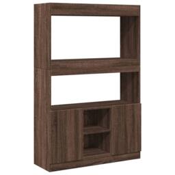 Berkfield Home Highboard¬†Brown Oak 92x33x140 cm Engineered Wood in Brown - Size: 92 x 33 x 140 cm - thumbnail 1
