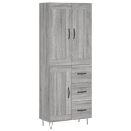 Berkfield Home Highboard Grey Sonoma 69.5x34x180 cm Engineered Wood - thumbnail 3
