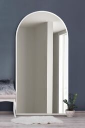 "MirrorOutlet White Framed Arched Leaner/Wall Mirror 71"" X 35"" (180CM X 90CM) - Size: 1 Pack" - thumbnail 2