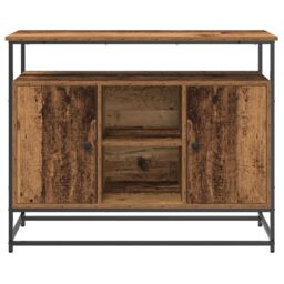 Berkfield Home Sideboard Old Wood 100x35x80 cm Engineered Wood & Steel in Brown - Size: 100 x 35 x 80 cm - thumbnail 6