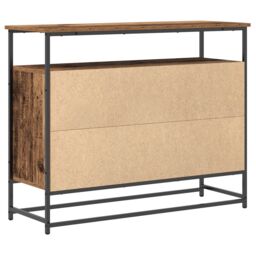 Berkfield Home Sideboard Old Wood 100x35x80 cm Engineered Wood & Steel in Brown - Size: 100 x 35 x 80 cm - thumbnail 8