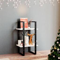 Berkfield Home Decorative 2-Tier Book Cabinet White 40x30x70 cm Solid Pine Wood - Size: 40 x 30 x 70 cm - thumbnail 2