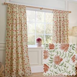 Voyage Maison Elai Fully Lined 100% Cotton Pencil Pleat Curtain Pair - Size: 168 cm width x 229 cm drop