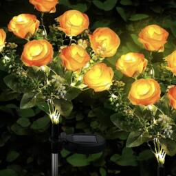 Havendro 2 Pack Yellow rose Solar Powered Lights Outdoor Garden - thumbnail 2