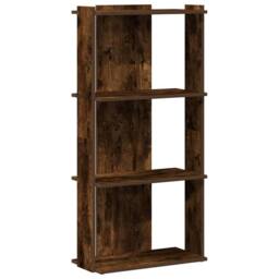 Berkfield Home Beautiful Bookcase 3-Tier Smoked Oak 60x30x120 cm Engineered Wood in Brown - Size: 60 x 30 x 120 cm - thumbnail 3