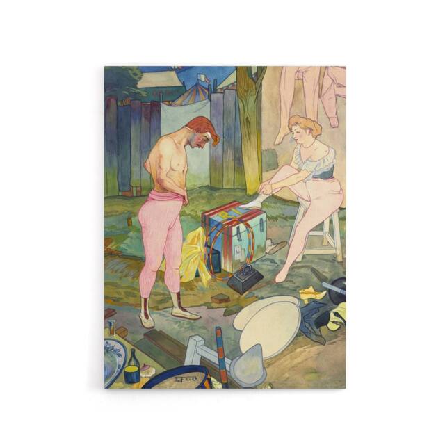 "Artery8 Corvi Circus Acrobat Performers Canvas Wall Art Print de Feure - Size: W18"" x H24""" - image 1