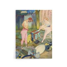 "Artery8 Corvi Circus Acrobat Performers Canvas Wall Art Print de Feure - Size: W18"" x H24""" - thumbnail 1