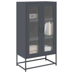 Berkfield Home Highboard Anthracite 68x39x123 cm Steel in Black - Size: 68 x 39 x 123 cm - thumbnail 1