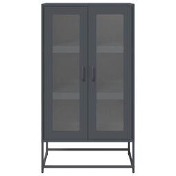 Berkfield Home Highboard Anthracite 68x39x123 cm Steel in Black - Size: 68 x 39 x 123 cm - thumbnail 5