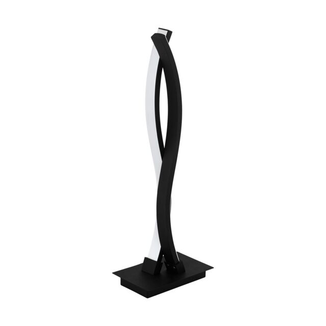 Loops Table Desk Lamp Colour Black Shade White Plastic Bulb LED 10W Included - image 1