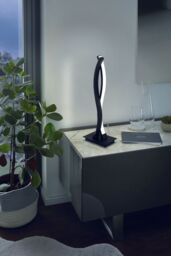 Loops Table Desk Lamp Colour Black Shade White Plastic Bulb LED 10W Included - thumbnail 3