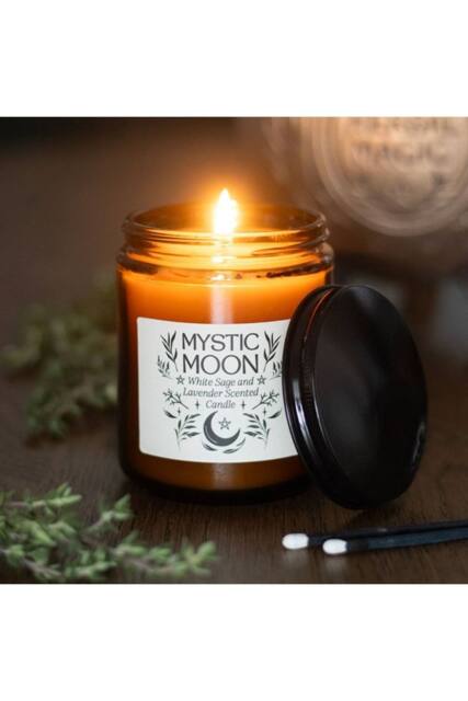 KDMD Mystic Moon Sage & Lavender Amber Candle - 22hr Calm Burn in Brown - image 1