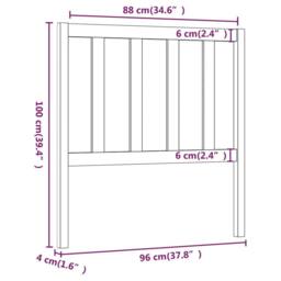 Berkfield Home Bed Headboard Black 96x4x100 cm Solid Wood Pine - Size: 96 x 4 x 100 cm - thumbnail 6