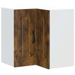 Berkfield Home Kitchen Wall Corner Cabinet Kalmar Smoked Oak Engineered Wood in Brown - thumbnail 2