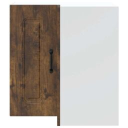 Berkfield Home Kitchen Wall Corner Cabinet Kalmar Smoked Oak Engineered Wood in Brown - thumbnail 4