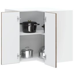 Berkfield Home Kitchen Wall Corner Cabinet Kalmar Smoked Oak Engineered Wood in Brown - thumbnail 1
