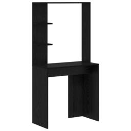 Berkfield Home Black Oak Computer Desk Black oak Solid wood, MDF Compact - thumbnail 1
