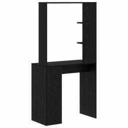 Berkfield Home Black Oak Computer Desk Black oak Solid wood, MDF Compact - thumbnail 7