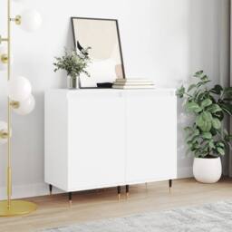 Berkfield Home Sideboards 2 pcs White 40x35x70 cm Engineered Wood - Size: 40 x 35 x 70 cm - thumbnail 2